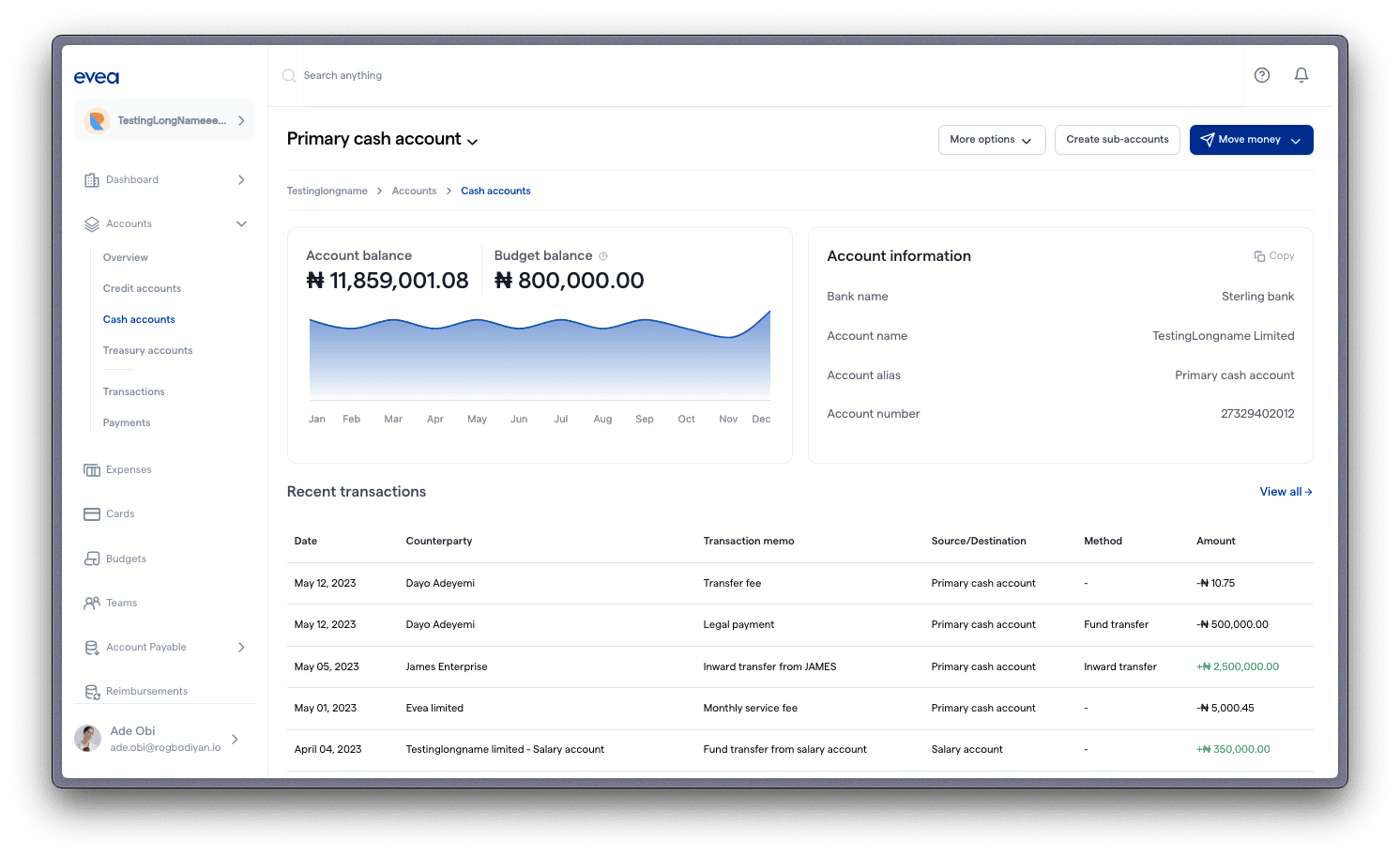 Cash Account Feature
